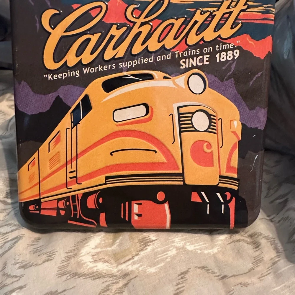 Carhartt Yellow and Black Train Tin Box Empty - Picture 2 of 5